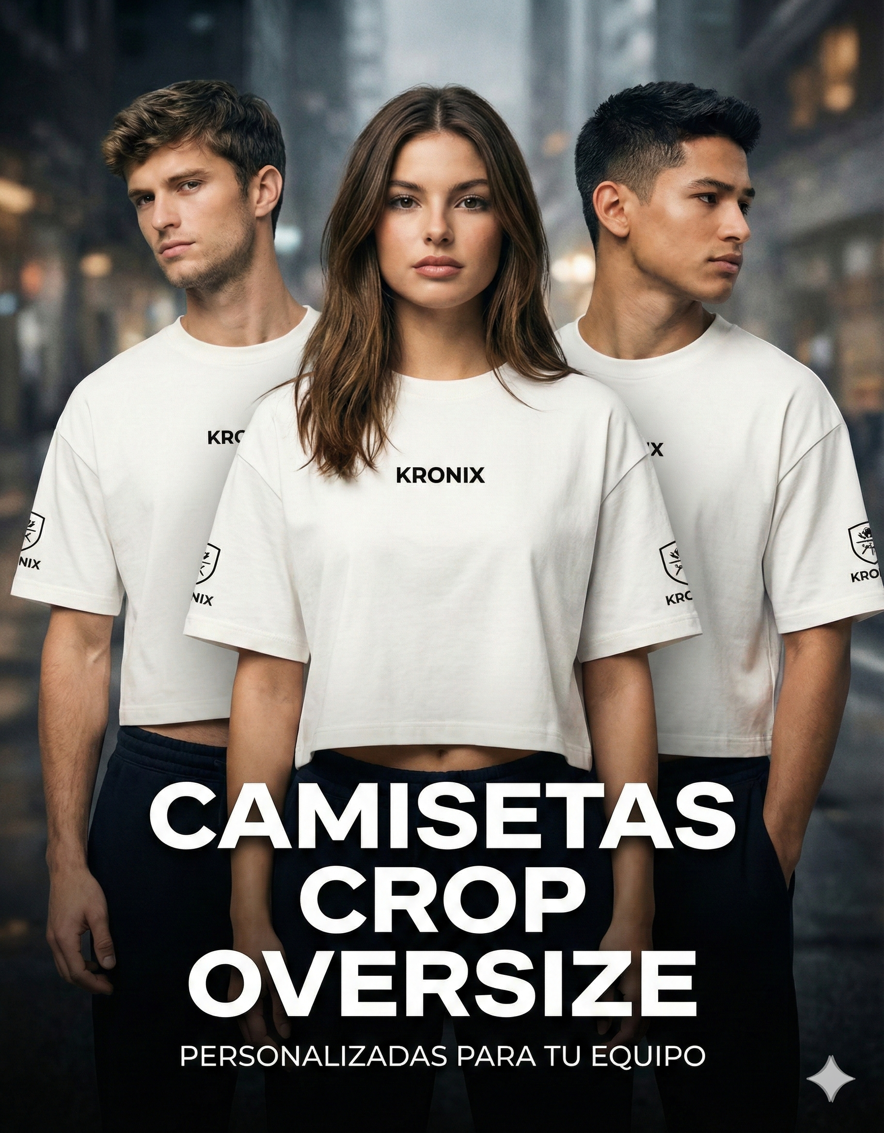 "Presentamos la colección Kronix Core: la definición del streetwear moderno. Disponibles en los colores fundamentales (gris, negro y blanco), estas sudaderas combinan una estética minimalista con una construcción robusta. Ideales para quien busca estilo y presencia en cualquier entorno urbano."